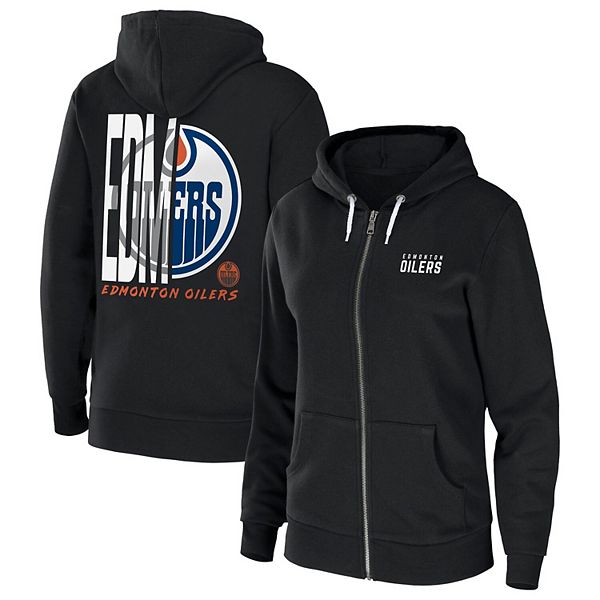 Women's WEAR by Erin Andrews Black Edmonton Oilers Sponge Fleece Full ...