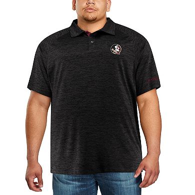 Men's Colosseum Black Florida State Seminoles Big & Tall Down Swing Polo