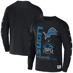 Women's Majestic Threads Black Detroit Lions Leopard Cropped Pullover Hoodie