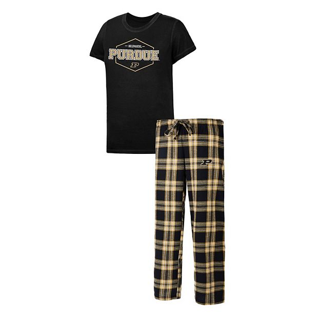 Women's Concepts Sport Black/Gold Purdue Boilermakers Badge T-Shirt &  Flannel Pants Sleep Set