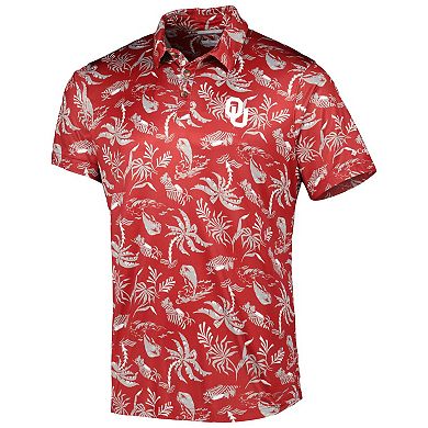 Men's Columbia Crimson Oklahoma Sooners Super Terminal Tackle Omni-Shade Polo