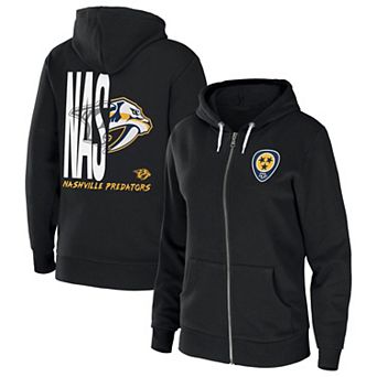 Women's WEAR by Erin Andrews Black Nashville Predators Sponge Fleece Full-Zip Hoodie