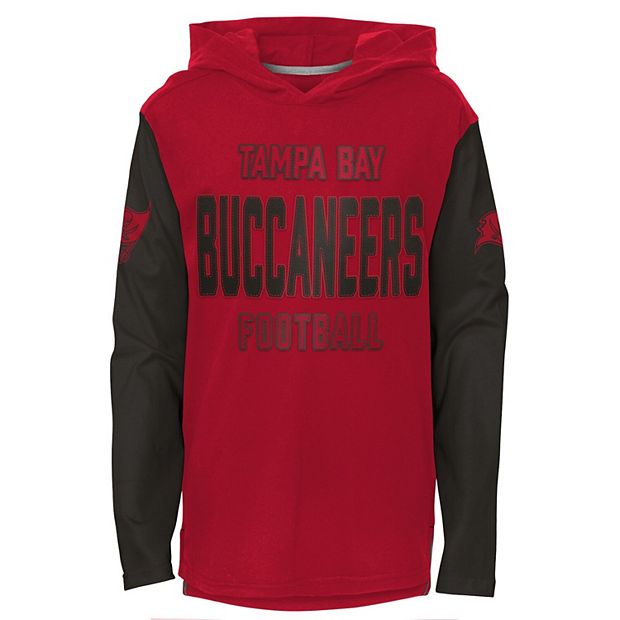 Youth Red Tampa Bay Buccaneers Heritage Long Sleeve Hoodie T-Shirt
