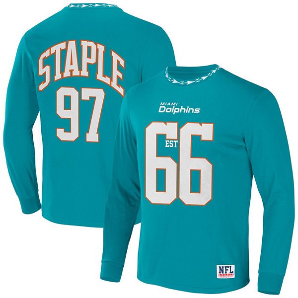 Men's NFL x Staple Aqua Miami Dolphins All Over Print T-Shirt