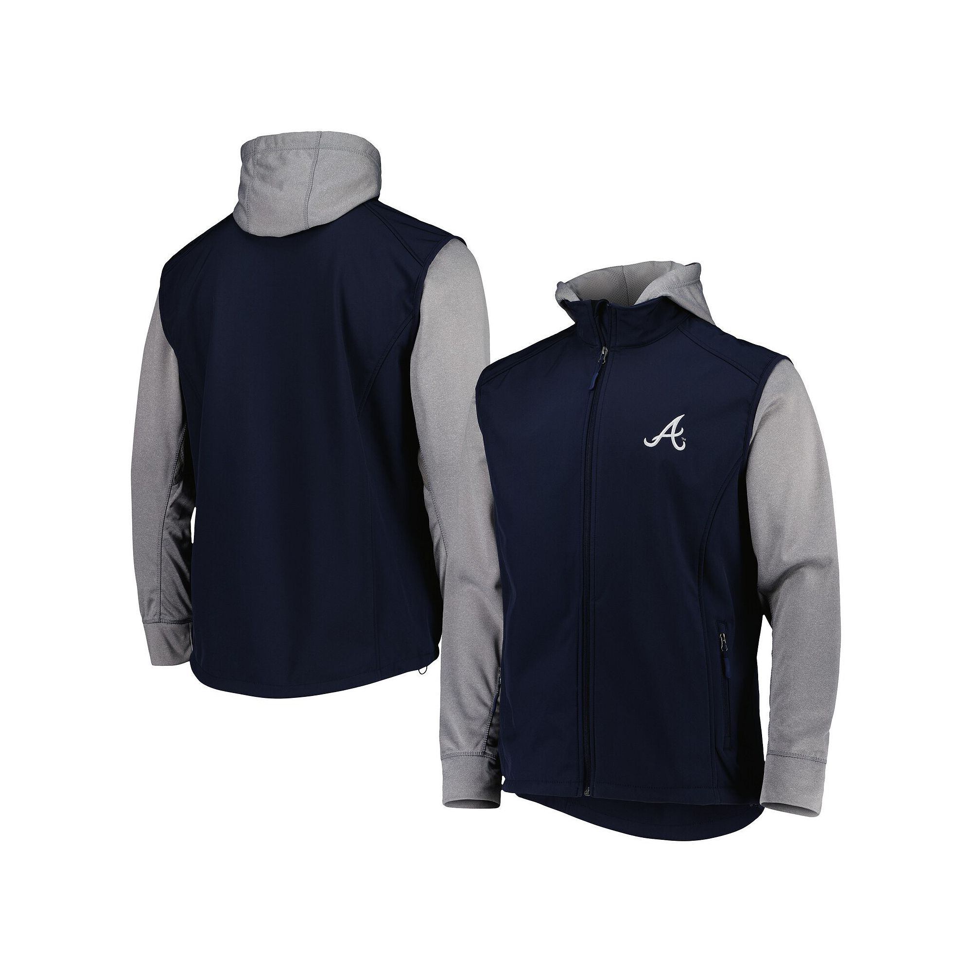 Mens Dunbrooke Navy/Heather Gray Atlanta Braves Alpha Full-Zip Jacket, Siz