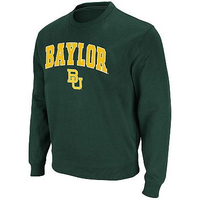Men's Colosseum Green Baylor Bears Arch & Logo Pullover Sweatshirt