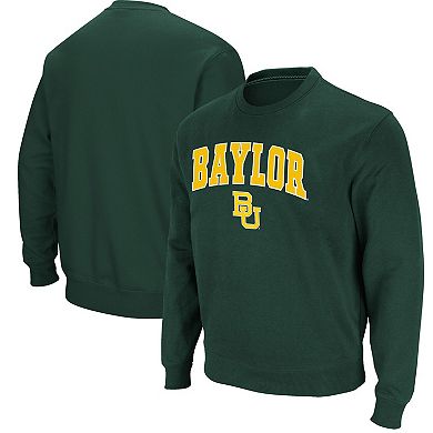 Men's Colosseum Green Baylor Bears Arch & Logo Pullover Sweatshirt