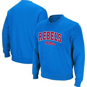 Men's Colosseum Powder Blue Ole Miss Rebels Arch & Logo Pullover Sweatshirt