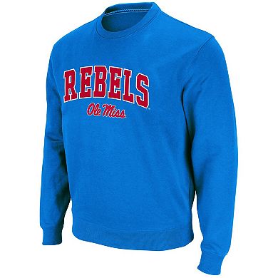 Men's Colosseum Powder Blue Ole Miss Rebels Arch & Logo Pullover Sweatshirt