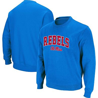 Men's Colosseum Powder Blue Ole Miss Rebels Arch & Logo Pullover Sweatshirt