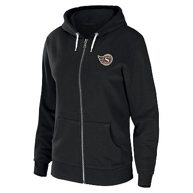 Women's WEAR by Erin Andrews Black Ottawa Senators Sponge Fleece Full-Zip Hoodie