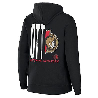 Women's WEAR by Erin Andrews Black Ottawa Senators Sponge Fleece Full-Zip Hoodie