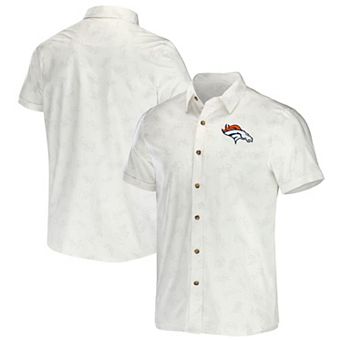 Men's NFL x Darius Rucker Collection by Fanatics White Denver Broncos Woven Button-Up T-Shirt
