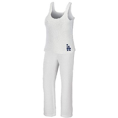 Women's WEAR by Erin Andrews Cream Los Angeles Dodgers Plus Size Cozy Tank Top & Pants Set