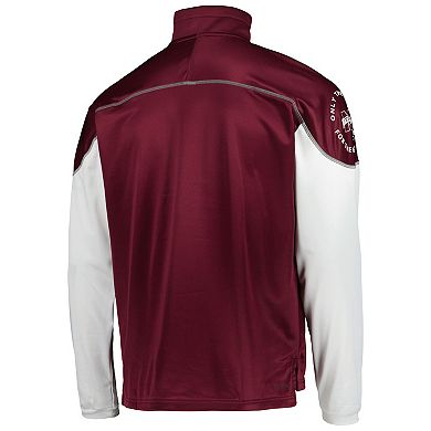 Men's adidas Maroon Mississippi State Bulldogs AEROREADY Knit Quarter-Snap Jacket
