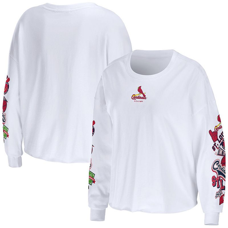 Womens WEAR by Erin Andrews White St. Louis Cardinals Celebration Cropped 