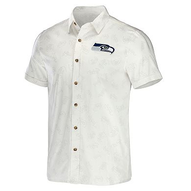 Men's NFL x Darius Rucker Collection by Fanatics White Seattle Seahawks Woven Button-Up T-Shirt