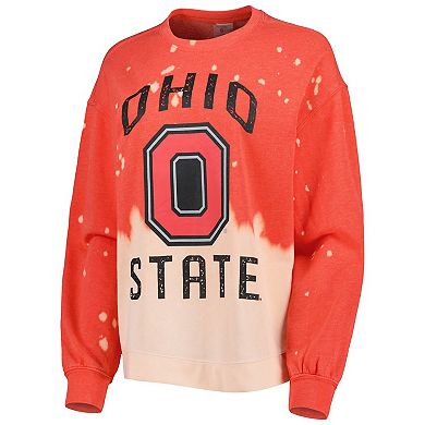 Women's Gameday Couture Scarlet Ohio State Buckeyes Twice As Nice Faded Dip-Dye Pullover Long Sleeve Top