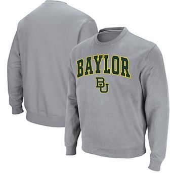 Men's Colosseum Heathered Gray Baylor Bears Arch & Logo Pullover Sweatshirt