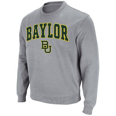 Men's Colosseum Heathered Gray Baylor Bears Arch & Logo Pullover Sweatshirt
