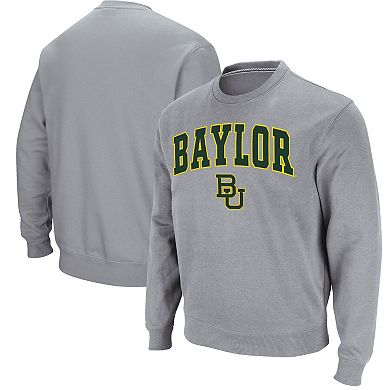 Men's Colosseum Heathered Gray Baylor Bears Arch & Logo Pullover Sweatshirt