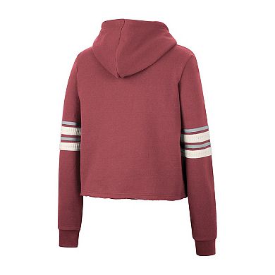 Women's Colosseum Crimson Oklahoma Sooners Retro Cropped Pullover Hoodie