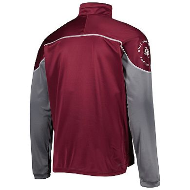 Men's adidas Maroon Texas A&M Aggies AEROREADY Knit Quarter-Snap Jacket