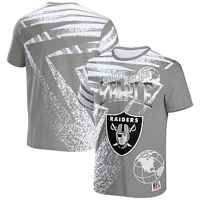 Men's NFL x Staple Gray Las Vegas Raiders All Over Print T-Shirt
