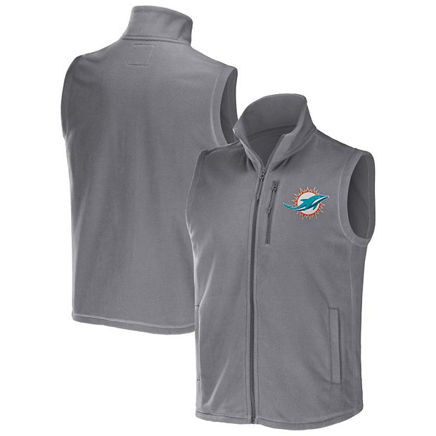 Men's NFL x Darius Rucker Collection by Fanatics Gray Miami Dolphins Polar  Fleece Full-Zip Vest