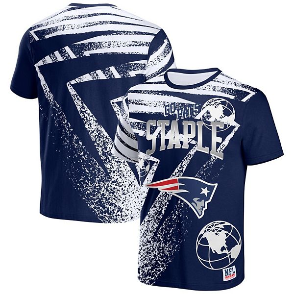 NFL Team Apparel Youth New England Patriots Cross Pattern Navy T-Shirt