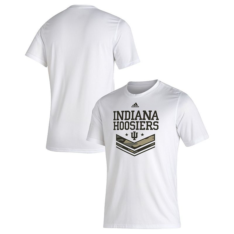 Mens adidas White Indiana Hoosiers Salute To Service Creator T-Shirt, Size