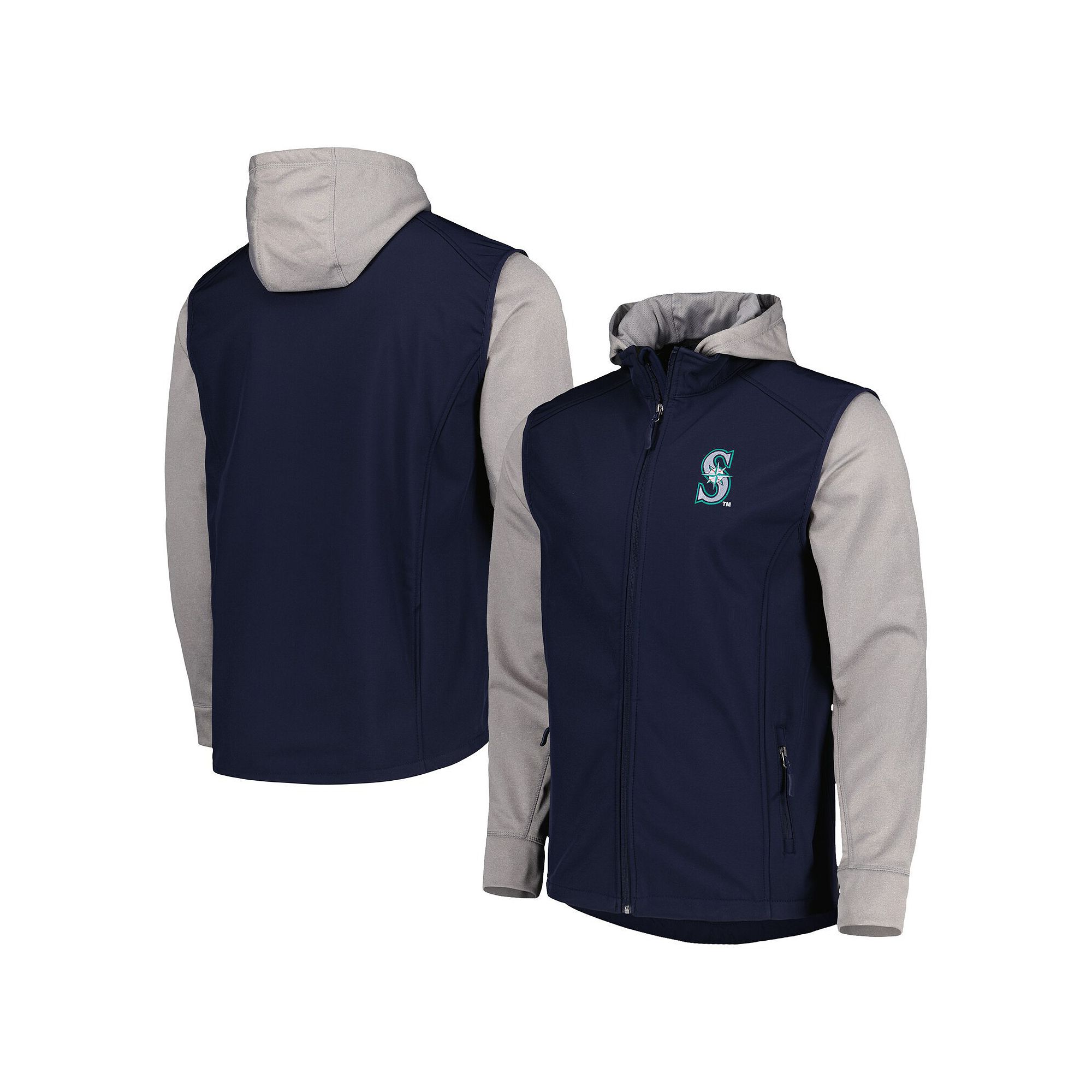 Mens Dunbrooke Navy/Heather Gray Seattle Mariners Alpha Full-Zip Jacket, S