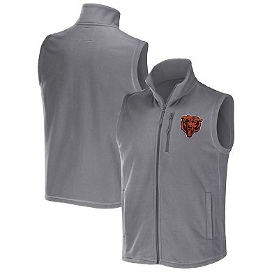 Men's NFL x Darius Rucker Collection by Fanatics Gray Chicago Bears Polar Fleece Full-Zip Vest