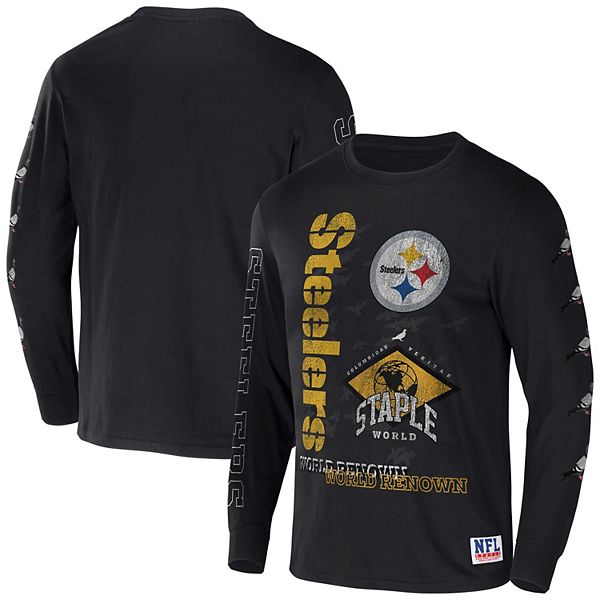 Men's NFL x Staple Black Pittsburgh Steelers World Renowned T-Shirt