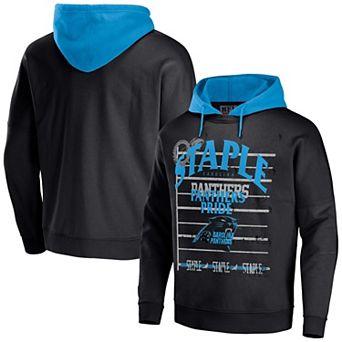 Men's NFL x Staple Black Carolina Panthers Throwback Vintage Wash Pullover Hoodie