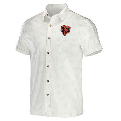 Men's NFL x Darius Rucker Collection by Fanatics White Chicago Bears Woven Button-Up T-Shirt