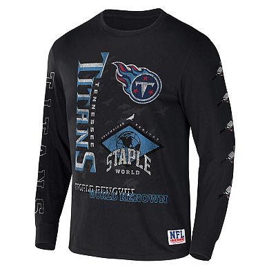 Men's NFL x Staple Black Tennessee Titans World Renowned Long Sleeve T ...