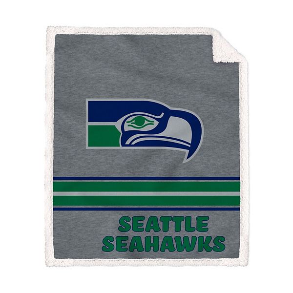 Seattle Seahawks 50'' x 60'' Vintage Triple Stripe Sherpa Blanket