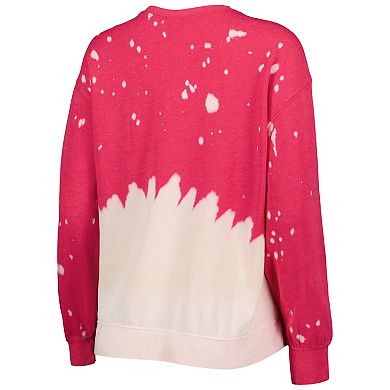 Women's Gameday Couture Crimson Indiana Hoosiers Twice As Nice Faded Dip-Dye Pullover Long Sleeve Top
