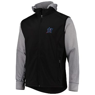 Men's Dunbrooke Black/Heather Gray Miami Marlins Alpha Full-Zip Jacket