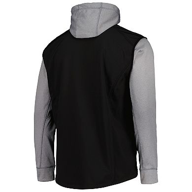 Men's Dunbrooke Black/Heather Gray Miami Marlins Alpha Full-Zip Jacket