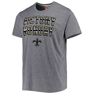 Men's Homage Gray New Orleans Saints Victory Monday Tri-Blend T-Shirt