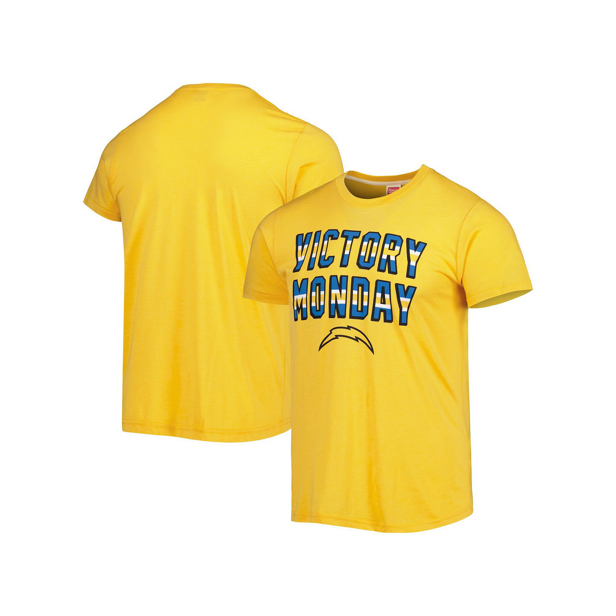 Mens Homage Gold Los Angeles Chargers Victory Monday Tri-Blend T-Shirt, Si
