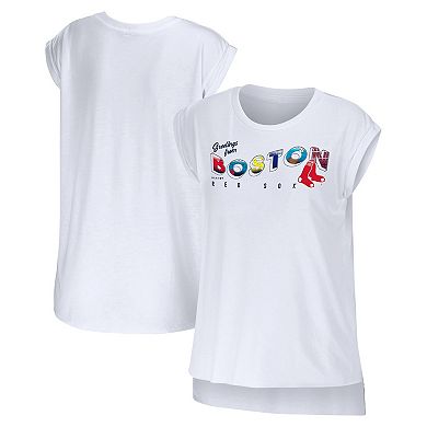 Women's WEAR by Erin Andrews White Boston Red Sox Greetings From T-Shirt