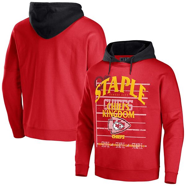 NFL Kansas City Chiefs Mens Red Grey Pullover Hoodie Size XL