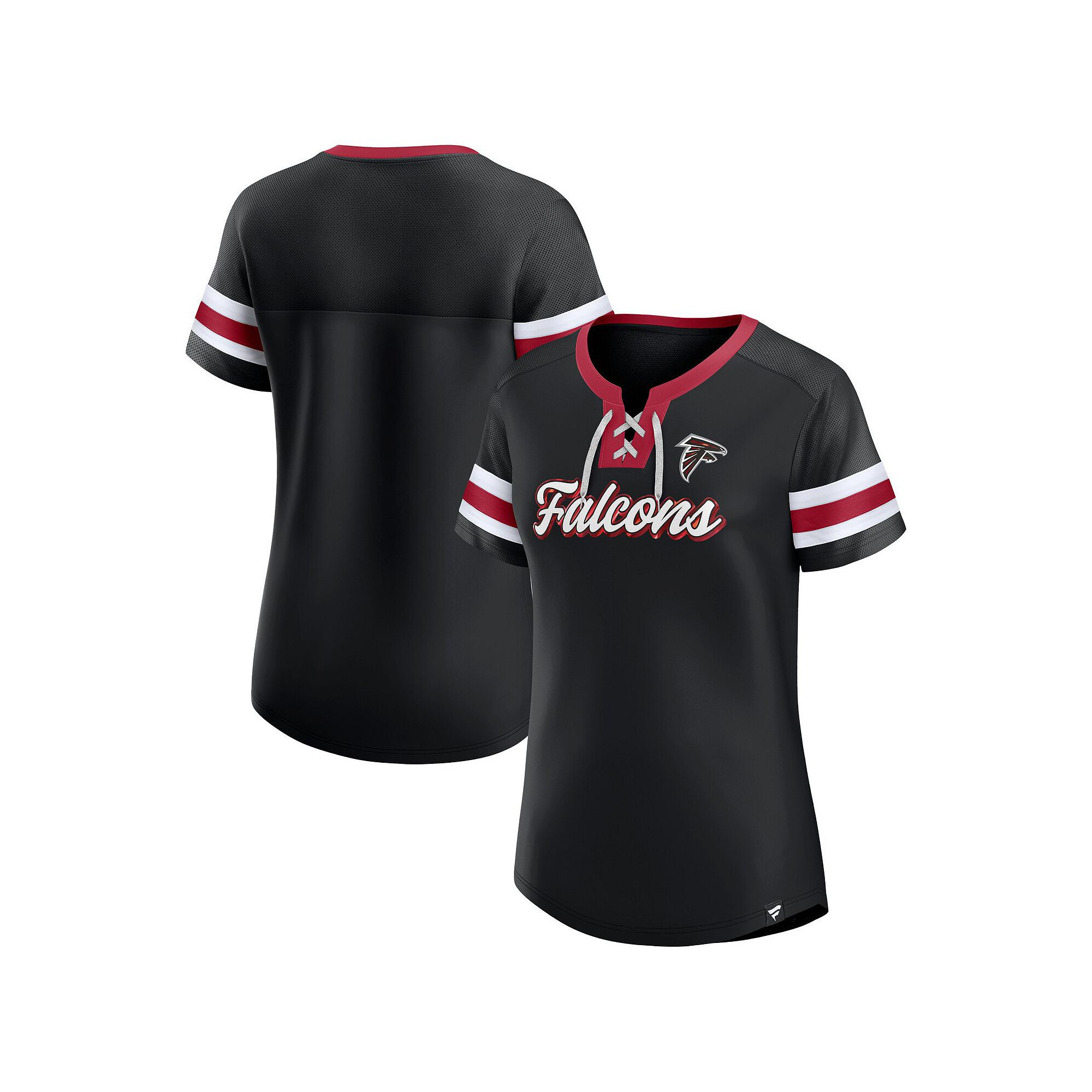Womens Fanatics Branded Black Atlanta Falcons Original State Lace-Up T-Shi