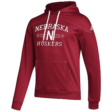 Men's adidas Scarlet Nebraska Huskers Strategy Game Stadium Pullover Hoodie