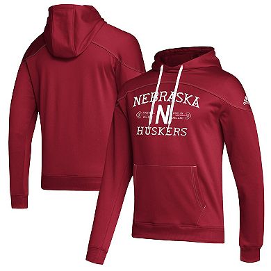 Men's adidas Scarlet Nebraska Huskers Strategy Game Stadium Pullover Hoodie
