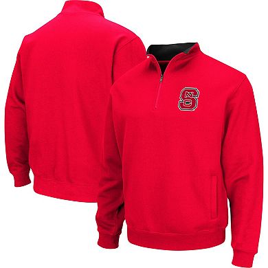 Men's Colosseum Red NC State Wolfpack Tortugas Quarter-Zip Sweatshirt