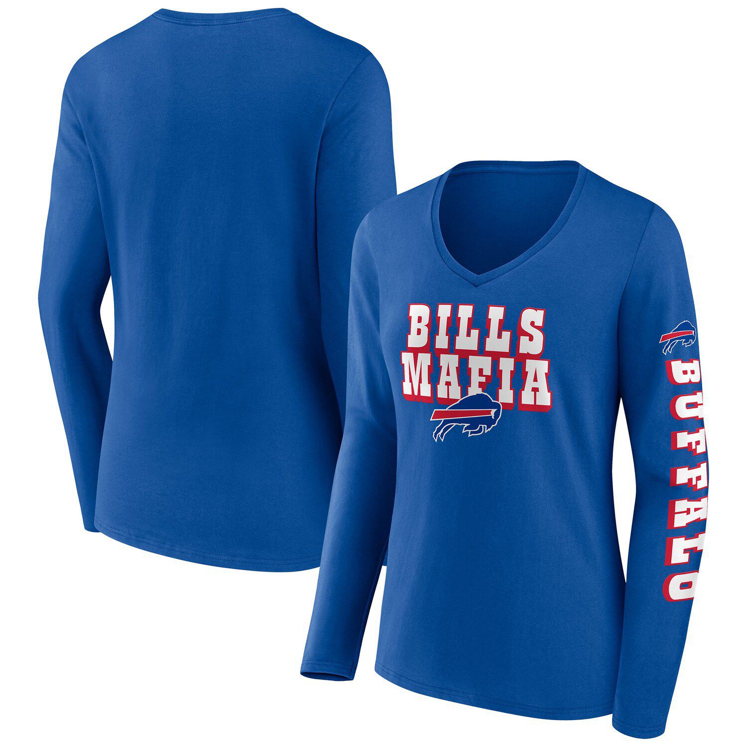 Smash Tables T-Shirt For Buffalo Football Fans - Ladies V-Neck, Royal, Size X-Large